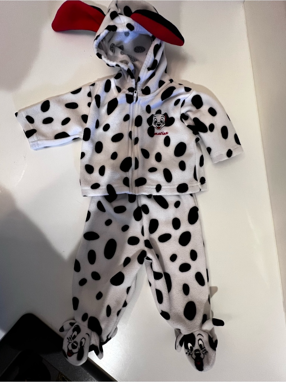 Disney 101 Dalmatian infant size 3 month unisex zipper sweatsuit